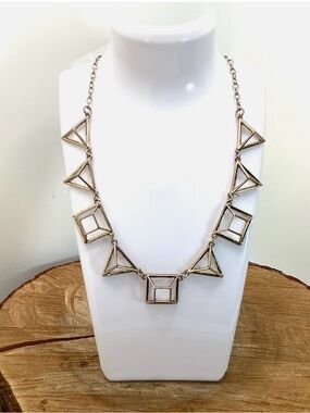 Ann Taylor Open Geometric Gold Tone Necklace